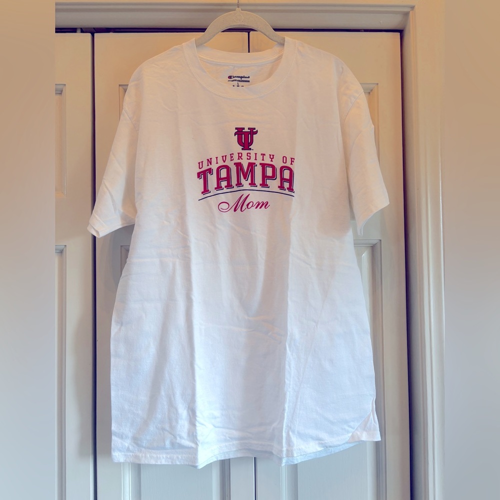 University of Tampa, Champion, White and Red Short Sleeve Tee, L